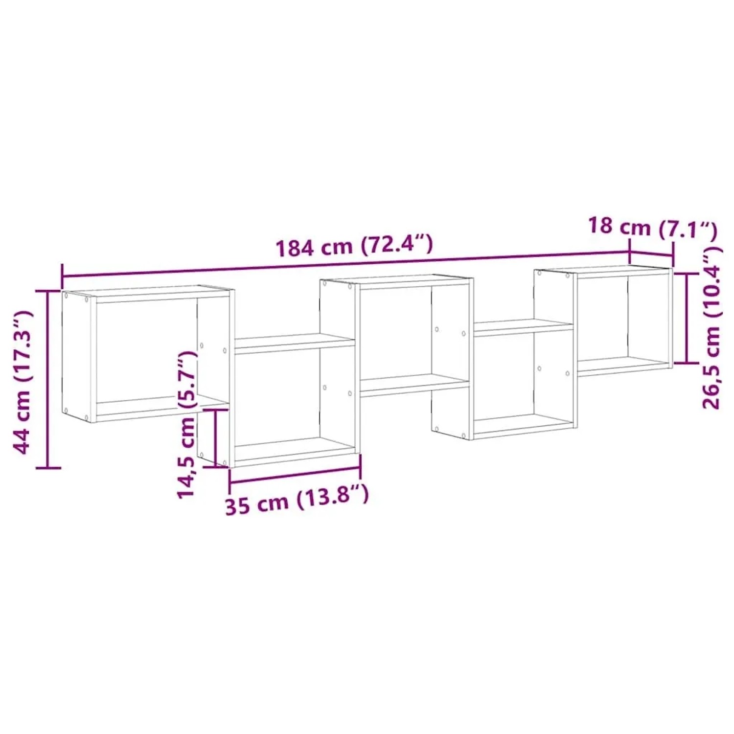 vidaXL Würfelregal 5 Fächer Betongrau Holzwerkstoff 859998_10