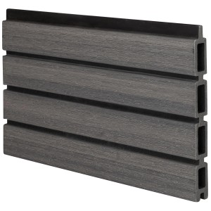 Musterstück WPC Zaun Shadowline Amethystgrau, Detailansicht des Zaunelements.