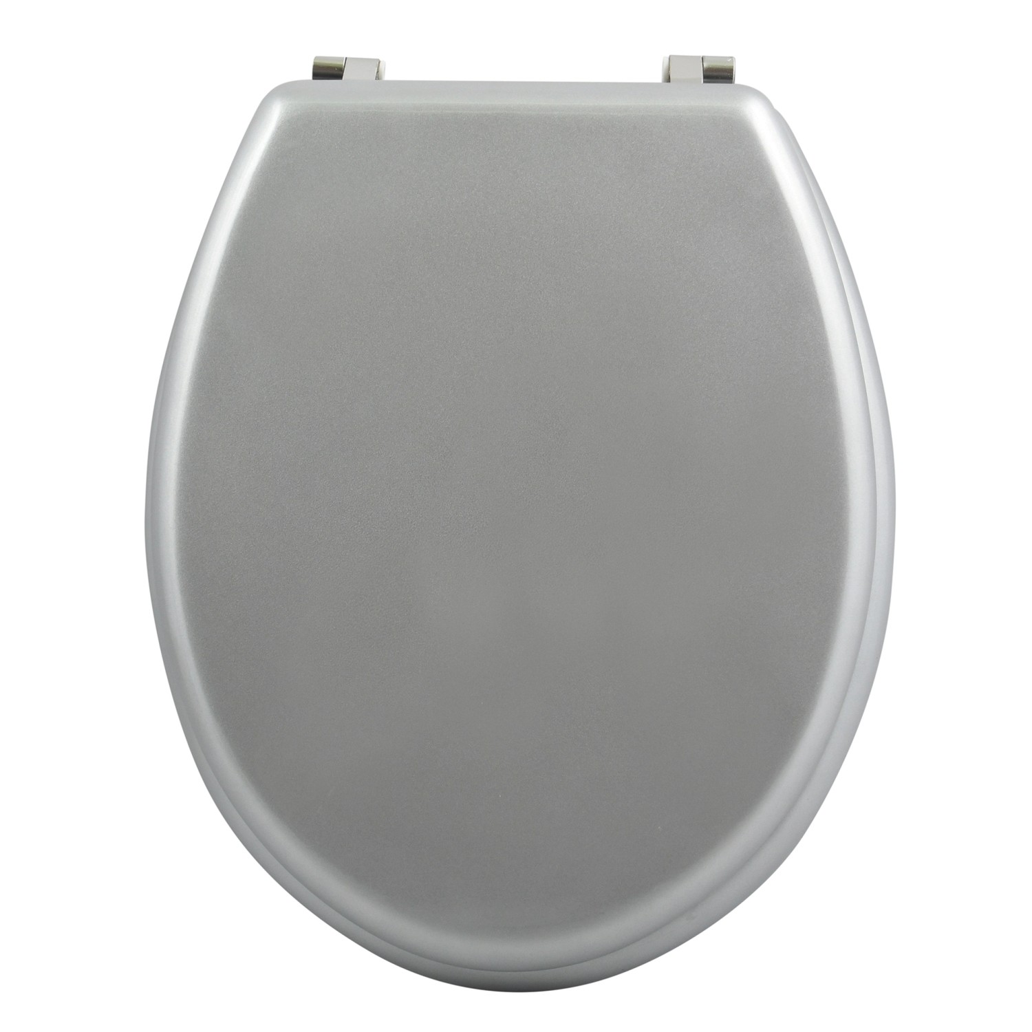MSV WC-Sitz Cleo MDF 45 cm x 37 cm x 5,6 cm Silber günstig online kaufen