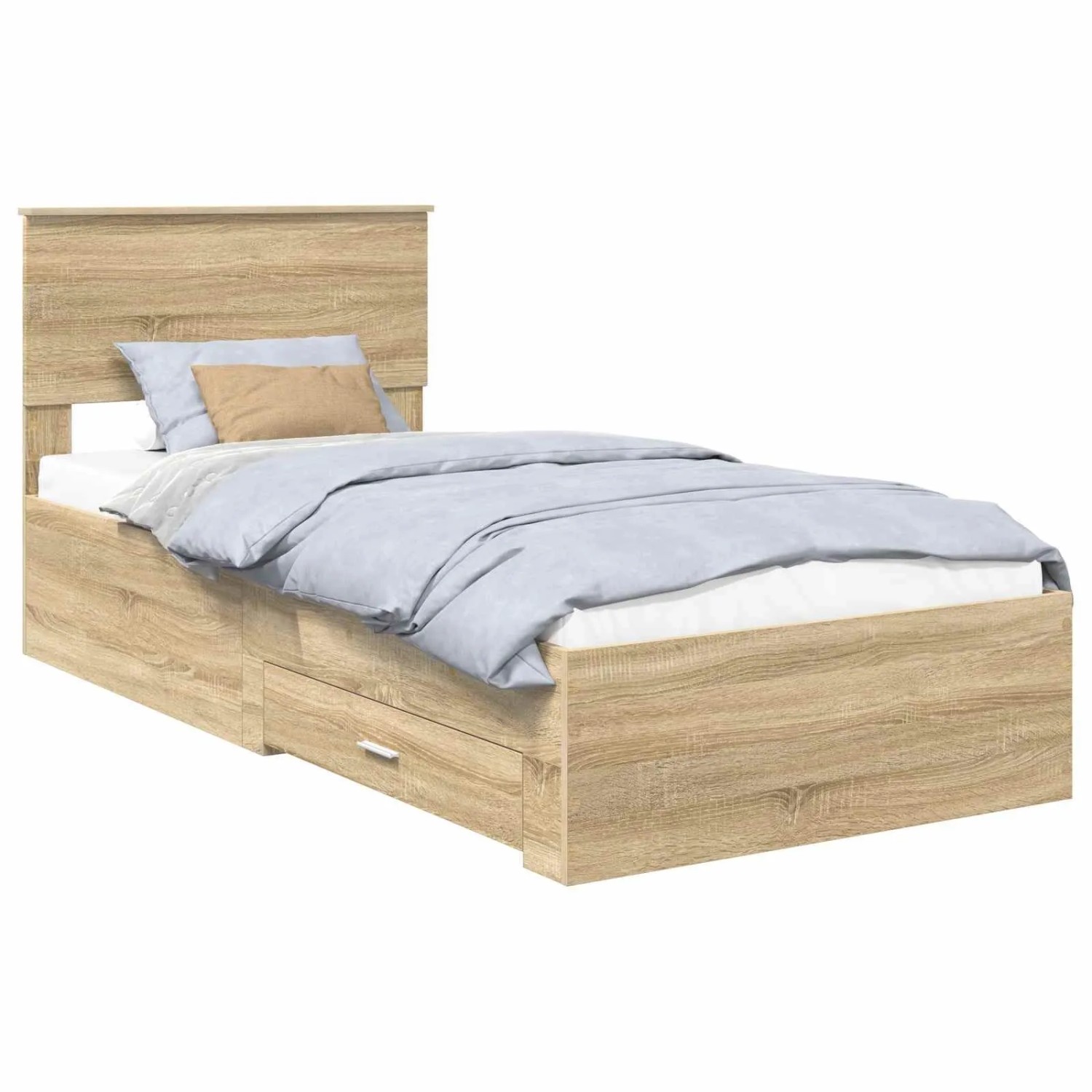 vidaXL Bettrahmen mit Kopfteil Sonoma-Eiche 90 x 200 cm Holzwerkstoff 3408319