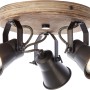 Brilliant Spotrondell Seed, 3-flammig, schwarz, Stahl/Holz: Deckenleuchte mit drei schwenkbaren Spots.