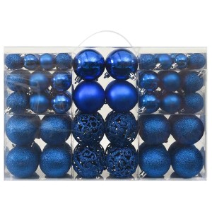 vidaXL 100-Tlg Weihnachtskugel-Set Blau 330085