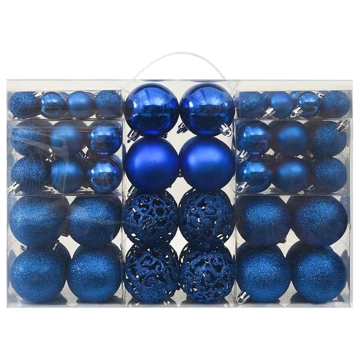 vidaXL 100-Tlg Weihnachtskugel-Set Blau 330085