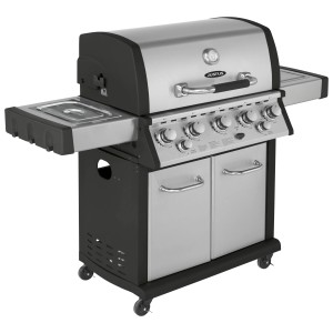 Justus Premium BBQ-Gasgrill Mars Plus mit 5 Brennern und Seitenbrenner aus Edelstahl.