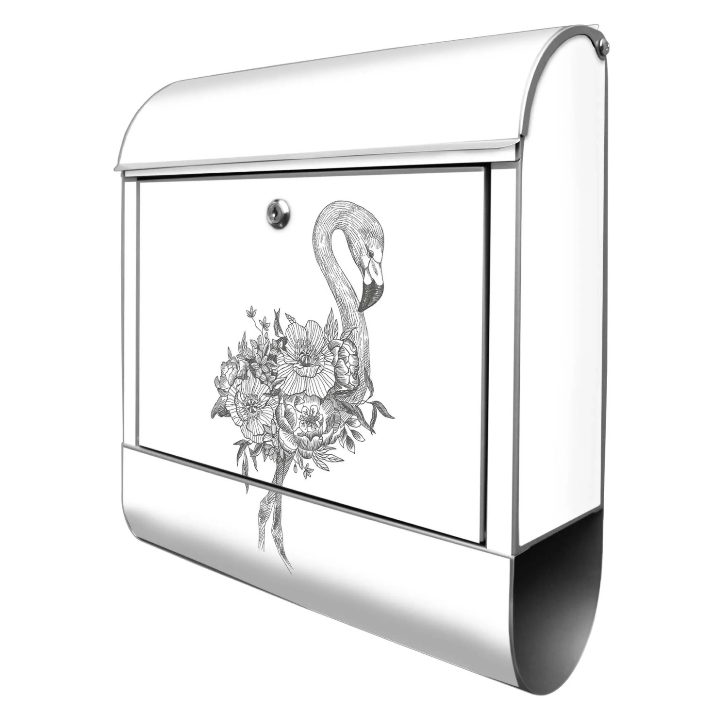 Banjado Design Briefkasten Silber Pulverbeschichtet 39x47x14cm 2 Schlüssel günstig online kaufen