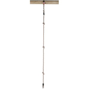 SwingKing Kletterseil mit 3 Knoten und 2 Ringen für Gartenspielgeräte.