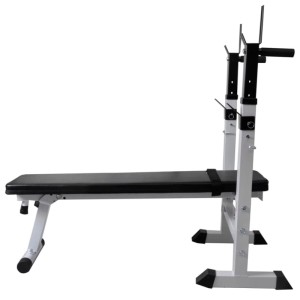 vidaXL Hantelbank mit Ablage und Langhantel und Kurzhantel Set 60,5 kg 275361