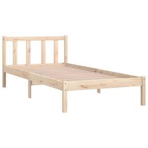 vidaXL Massivholzbett Kiefer, 90x200 cm, naturbelassenes Holz Bettgestell für Schlafzimmer.
