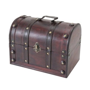 HMF 6404-130 Schatztruhe Schatzkiste Holztruhe Schloss 30 x 20 x 22 cm Italien