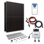 Haier Balkonkraftwerk 800W mit Halterung: Solarmodule, Wechselrichter, Kabel und Montagematerial.