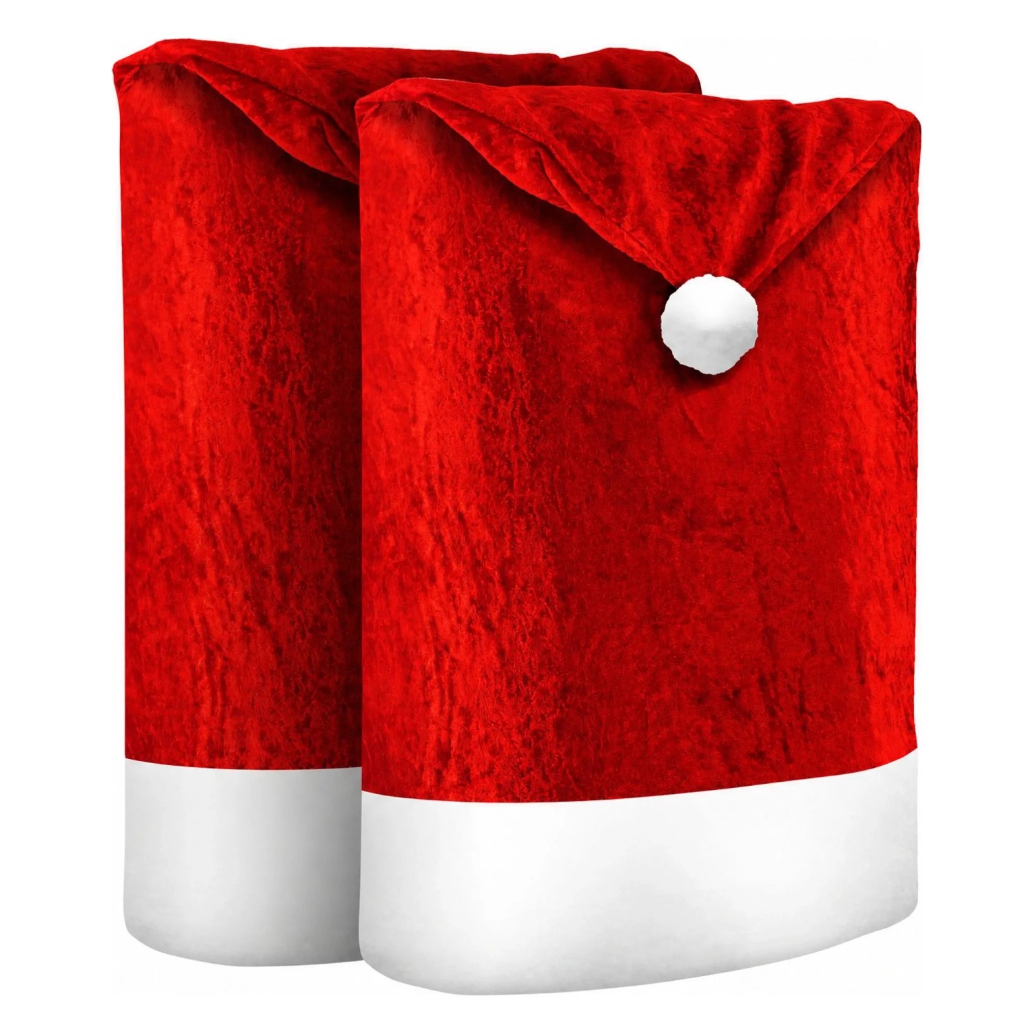 KESSER Weihnachtsstuhlüberzüge Set Motiv Weihnachtsmütze Rot Weiß 6 Stück