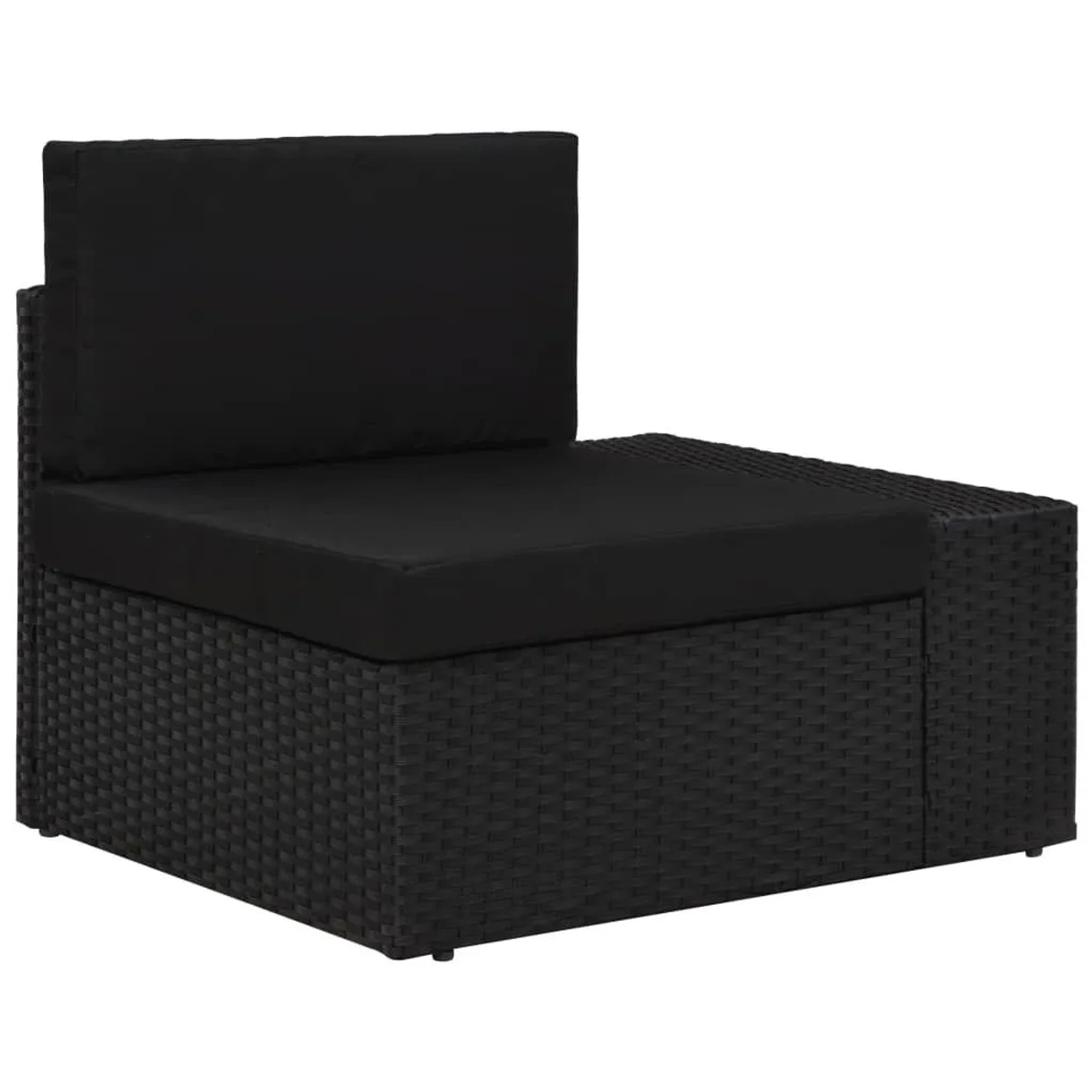 vidaXL Modulares Sofa-Eckteil mit Armlehne Links Poly Rattan Schwarz 49499