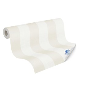 Rolle AS-Creation Vliestapete Streifen, beige-weiß, vorgeleimt, FSC®-zertifiziert.