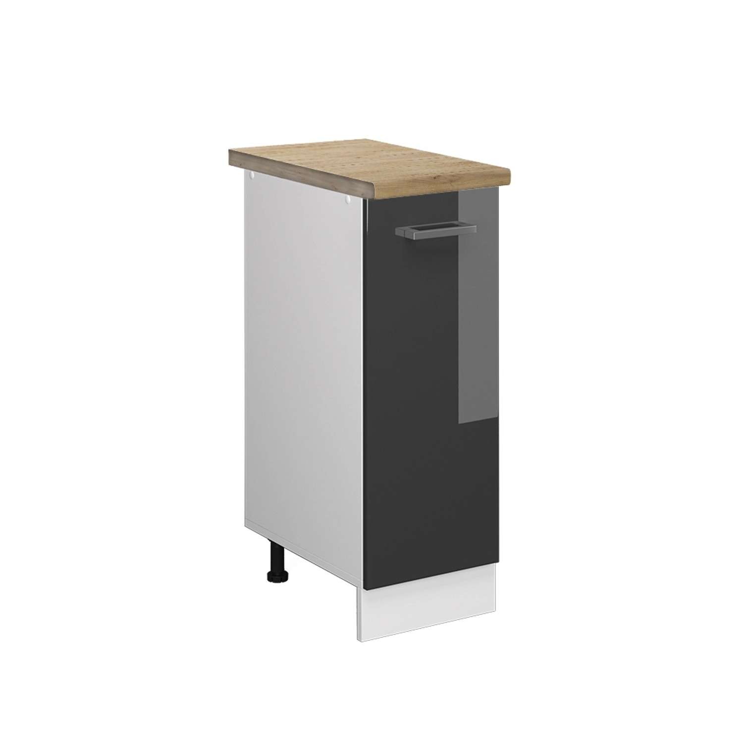 Vicco Apothekerschrank R-Line Anthrazit Hochglanz/Weiß 30 cm AP Eiche