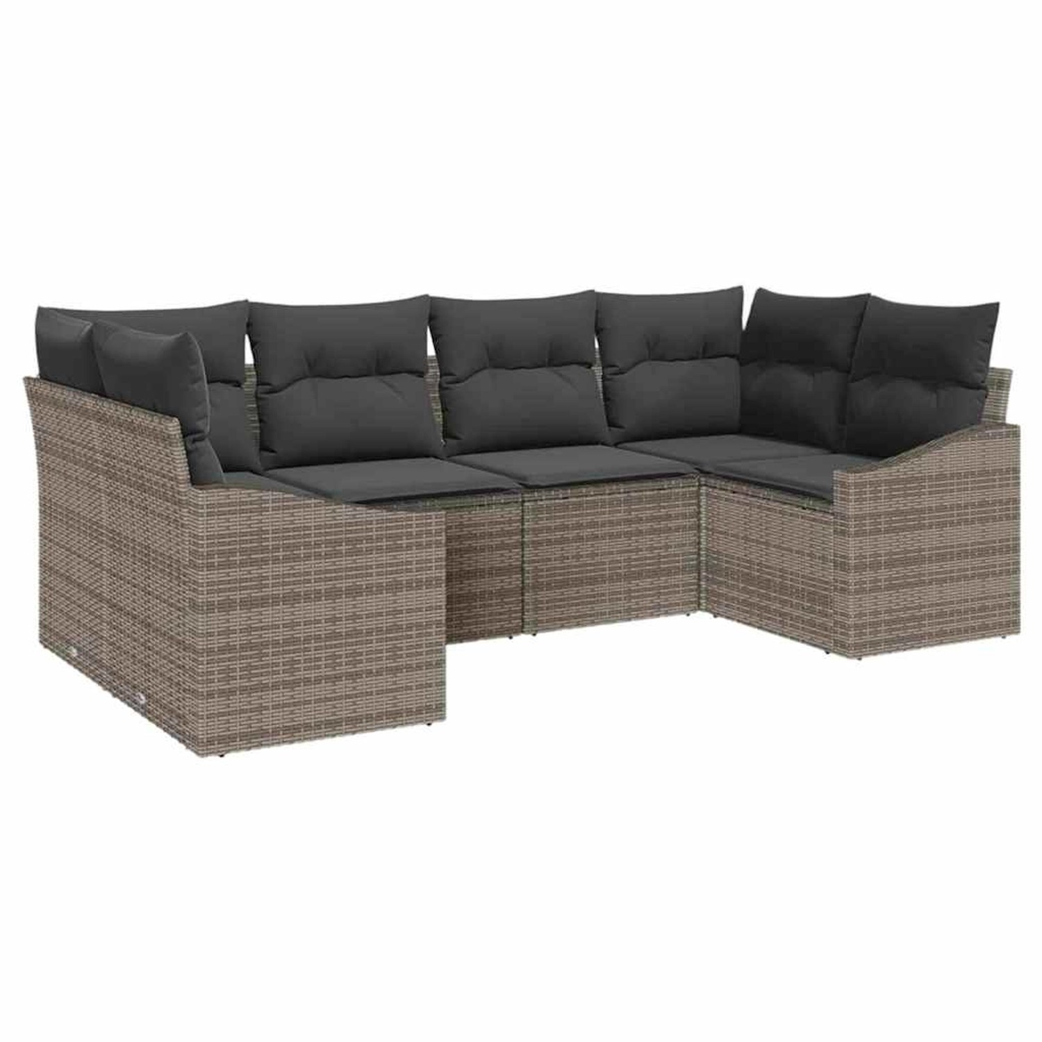 vidaXL Garten-Sofa-Set 6-Tlg Grau Poly Rattan 3346859 günstig online kaufen