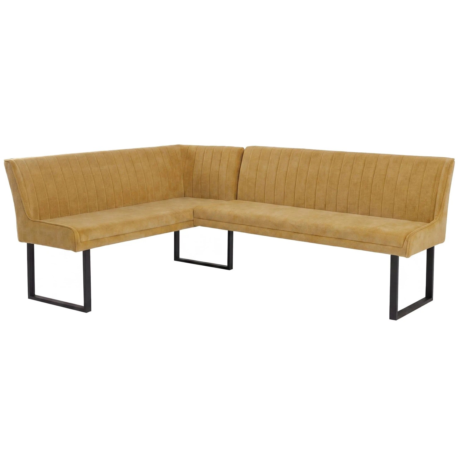 Mcw Eckbank O82 Öko-Tex Chenille Stoff/Textil Metall 159x210cm Senfgelb