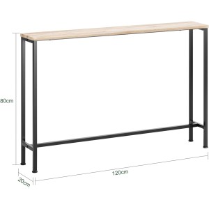 SoBuy Konsolentisch FSB19-XL-Z in Natur: Flurtisch/Sideboard mit Metallgestell, 80x120x20cm.