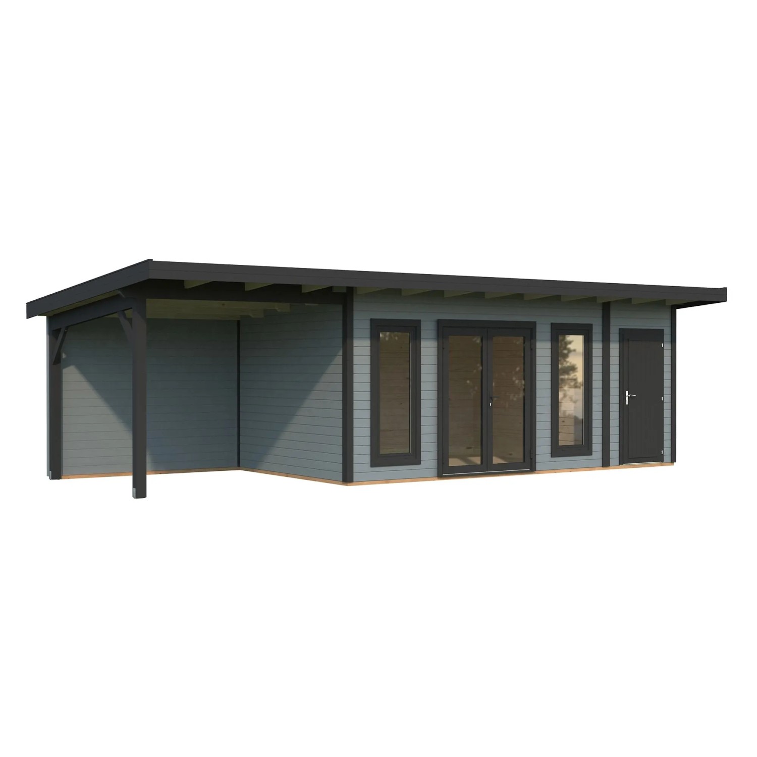 Palmako Holz-Gartenhaus Aurelia Pultdach Lackiert 889 cm x 300 cm 24,6 m²