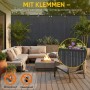 Anthrazitfarbene Sekey PVC Sichtschutzmatte (80x500cm) mit Abdeckprofil als Balkonverkleidung.