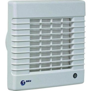Weißer Siku Ventilator 100 AZTL mit Nachlaufrelais für Bad & WC.