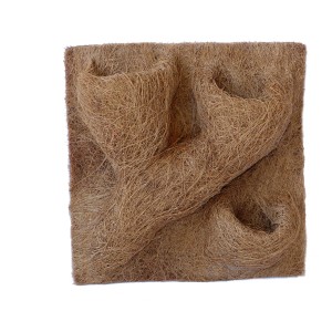 Kokosfaser Rückwand 30x30cm für Terrarien mit 4 Pflanzmulden, braune Kletterwand.
