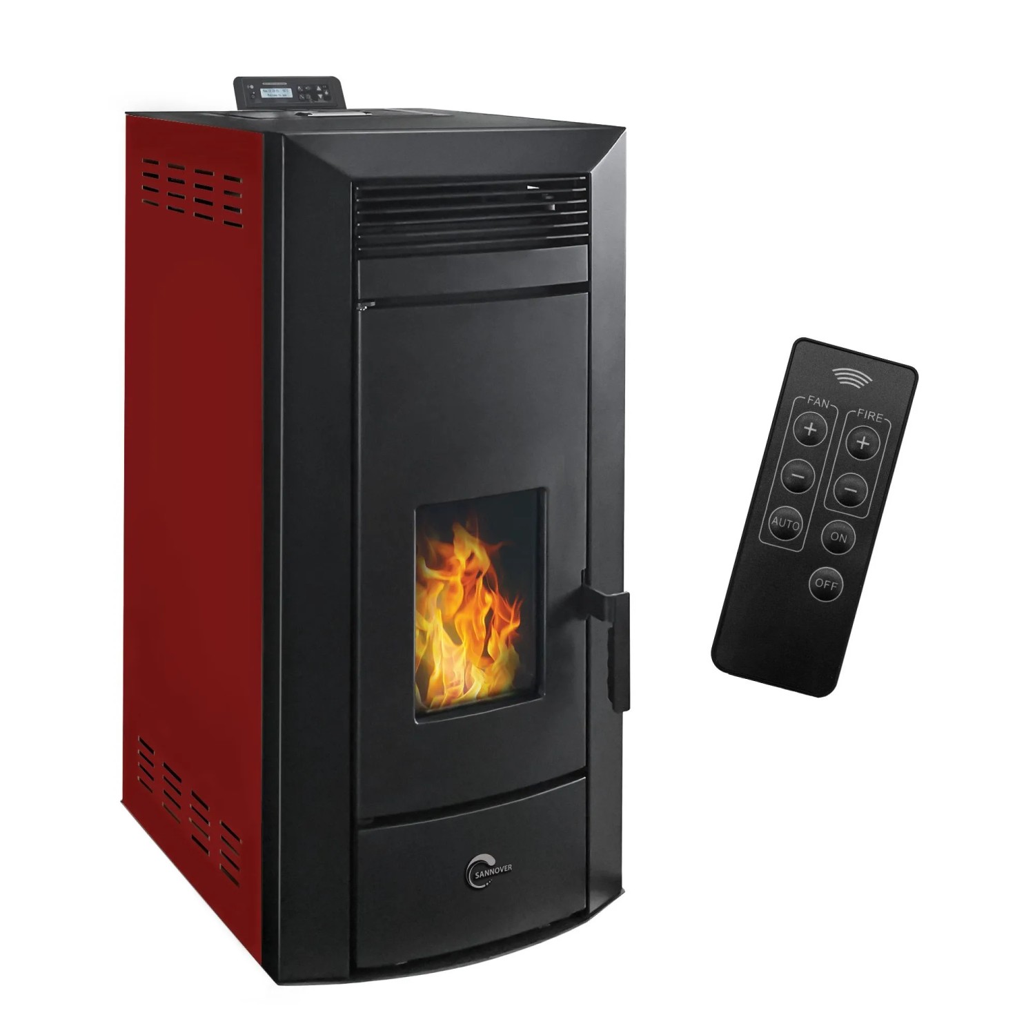 Sannover Hydraulischer Pelletofen Anita 21 kW Bordeaux günstig online kaufen
