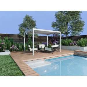 Vente-unique Selbsttragende Pergola Amalfi Weiß 400 cm