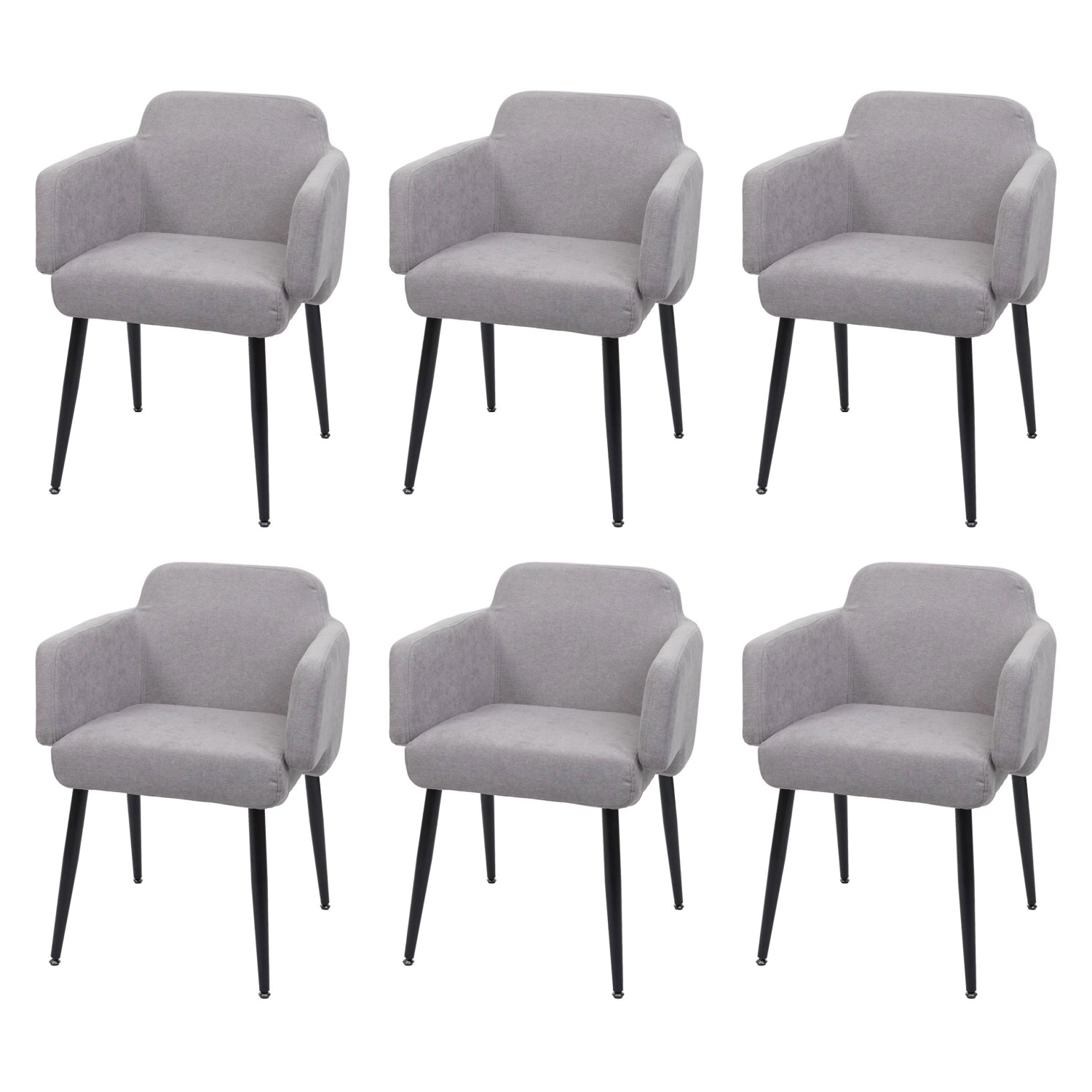 CHEFGASTRO Esszimmerstuhl 6er-Set 77x57x56cm Sitzhöhe 48cm Stoff/Textil Met günstig online kaufen
