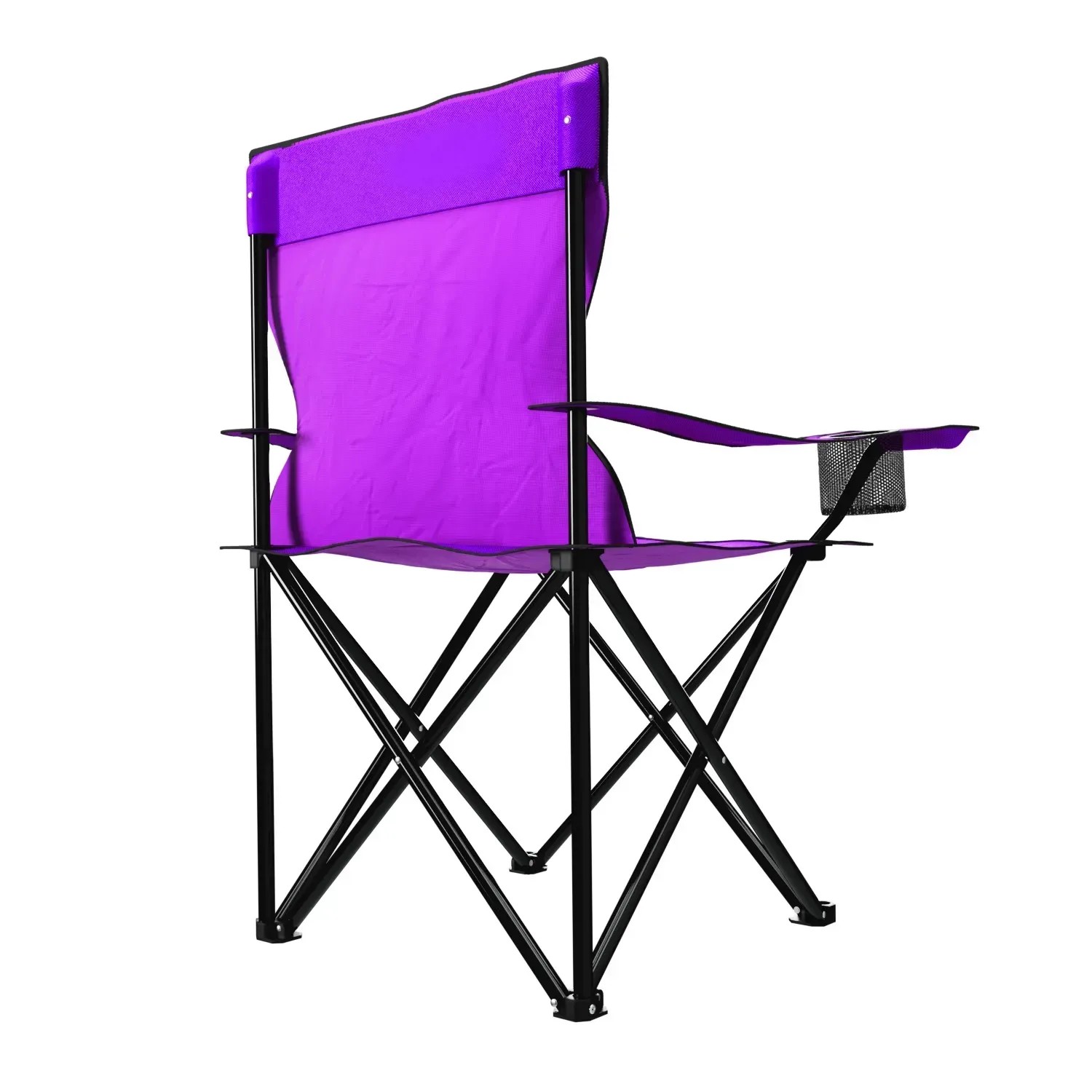 Lila 24Move Campingstuhl mit Getränkehalter, faltbar bis 100kg, ideal für Outdoor & Camping.