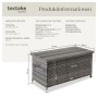 Tectake Auflagenbox Kiruna 270 L  Mit Rattangeflecht 2 Griffschlaufen und 2 Rollen  121 x 56 x 60 cm Grau_6