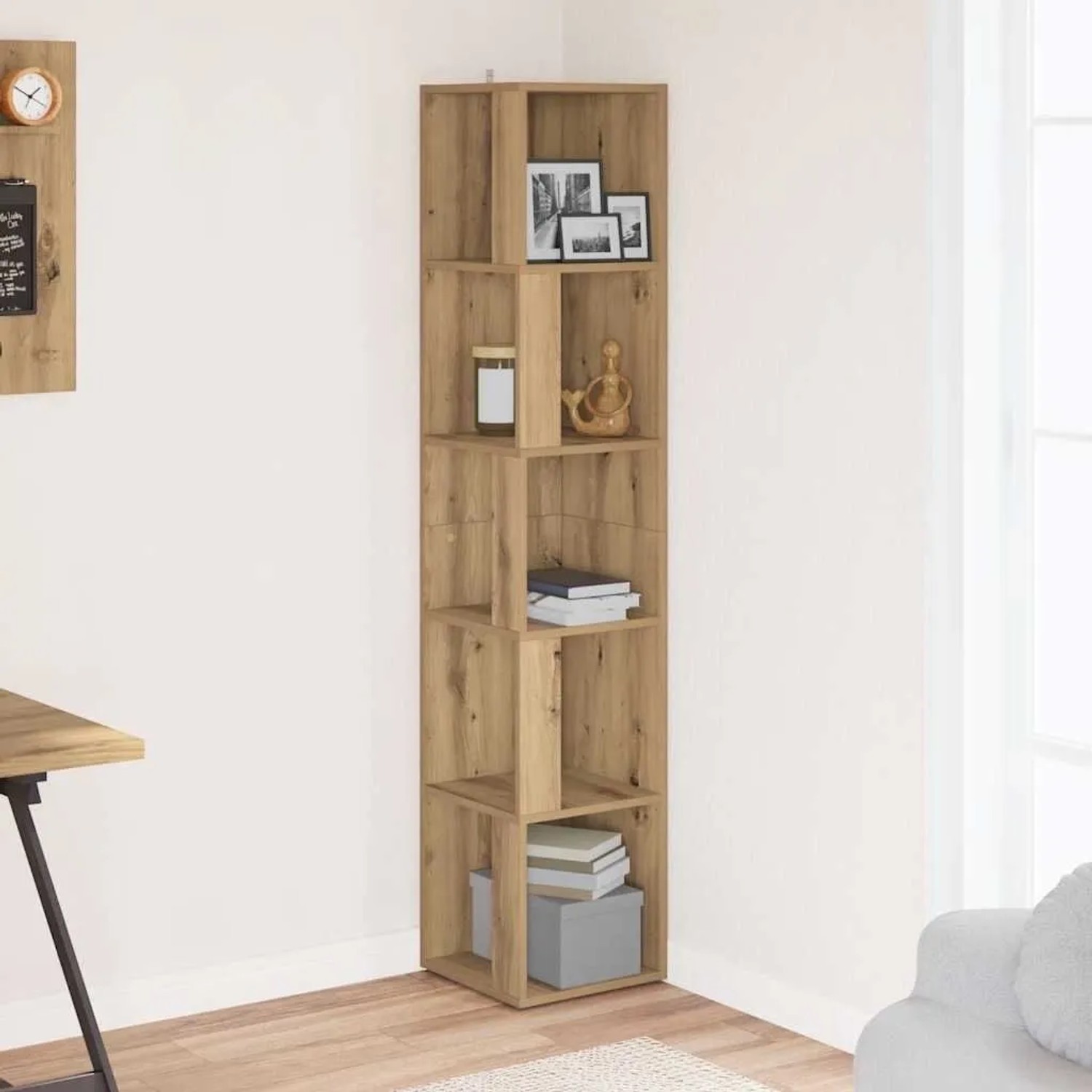 vidaXL Eckregal Artisan-Eiche 33x33x165 cm Holzwerkstoff 856725_3