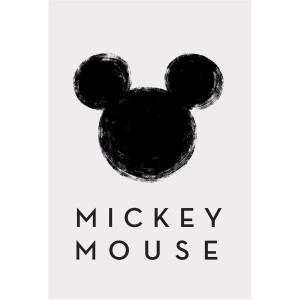 Komar Wandbild: Minnie Mouse Silhouette, 50x70 cm. Schwarze Minnie Mouse auf hellem Hintergrund.