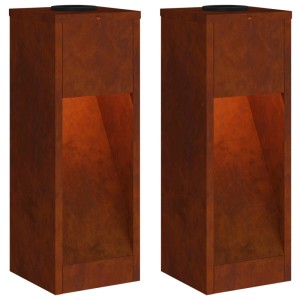 vidaXL Solar LED Wegeleuchte 2 Stk Bronze Wetterfeststahl 879715