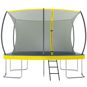 Zero Gravity Trampolin Outdoor 366x244cm TÜV GS Smartes Klappnetz mit Leiter und Bodenanker