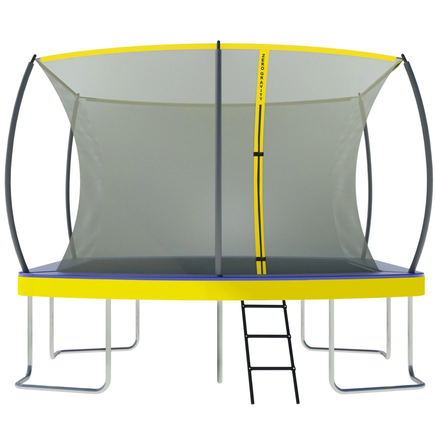 Zero Gravity Trampolin Outdoor 366x244cm TÜV GS Smartes Klappnetz mit Leiter und Bodenanker