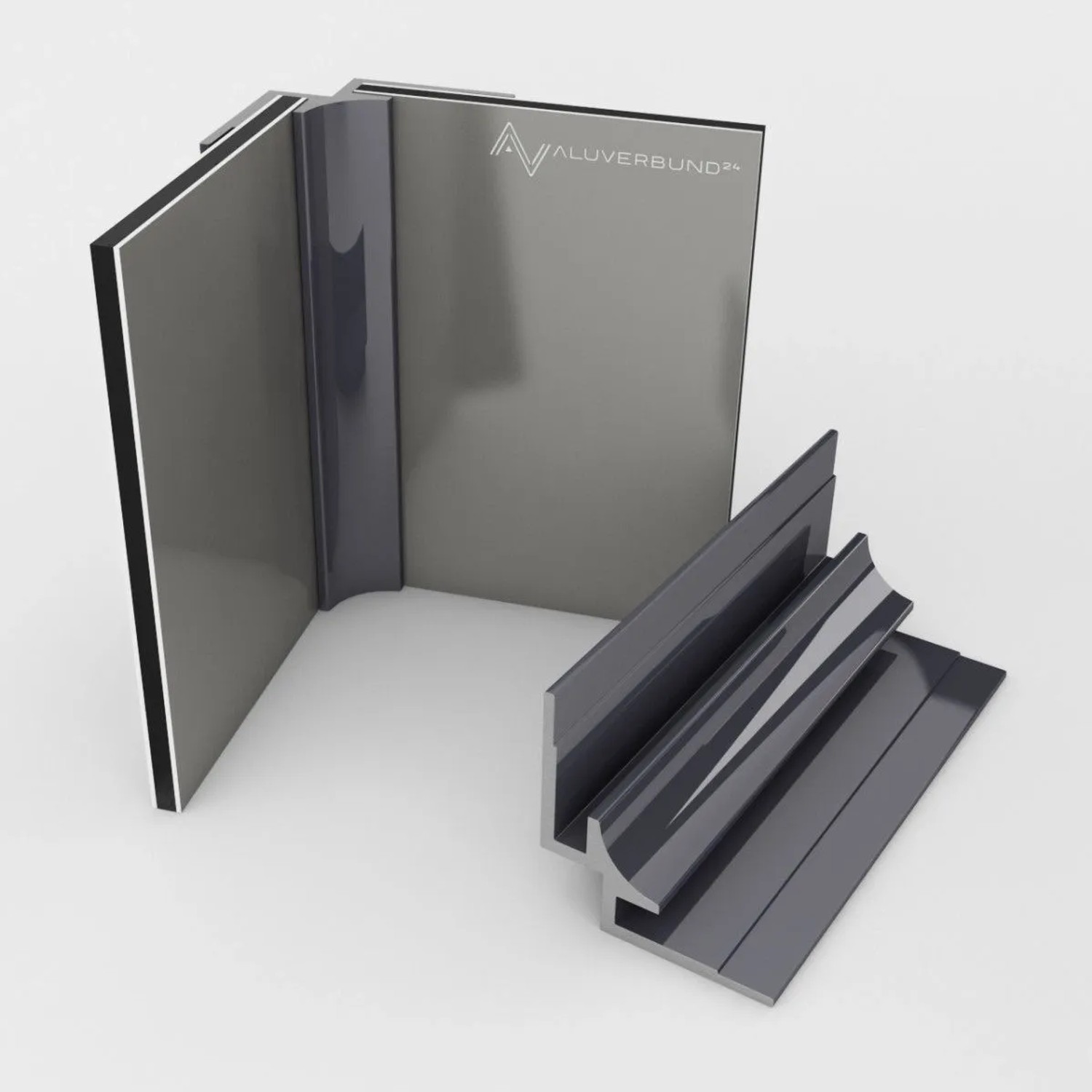 Aluverbund24 200cm Inneneckprofil für Alu Verbundplatte Anthrazit RAL7016