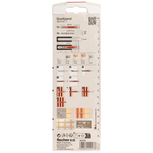 Fischer DuoXpand Dübel 10x100 mm, 4er-Pack. Langschaftdübel mit Senkkopfschraube für sichere Befestigungen.