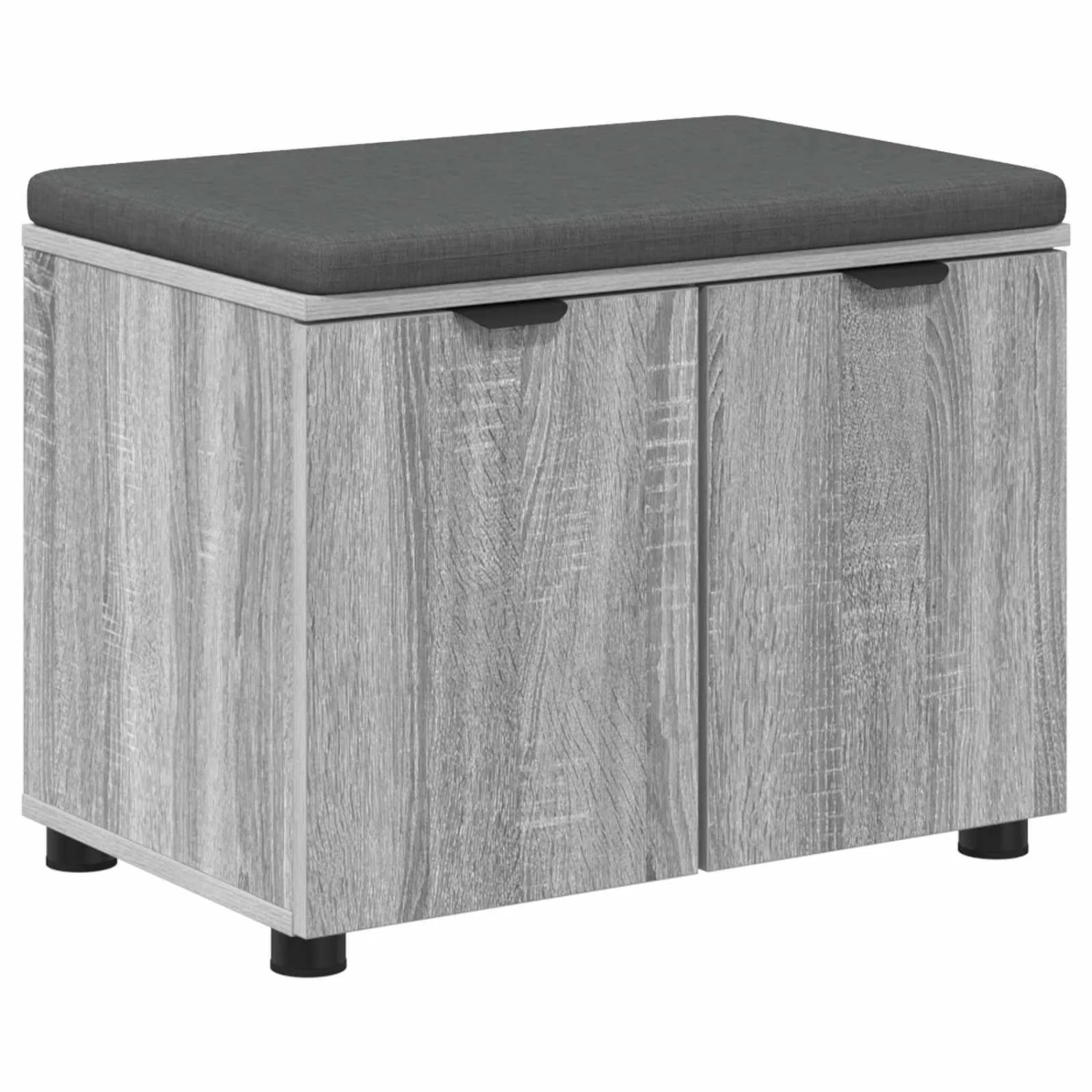 vidaXL Flurbank mit Kissen mit Regal Graues Sonoma 60 x 38 x 46 cm 891477