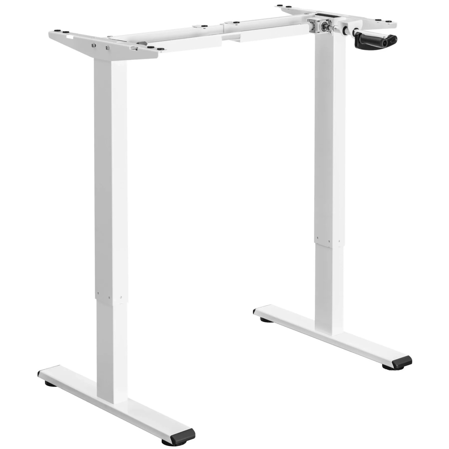 Tectake Tischgestell  Idun Stufenlos Höhenverstellbar Mit Handkurbel Stahlgestell Mit Pulverbeschichtung  60 x 129 x 121 cm Weiß