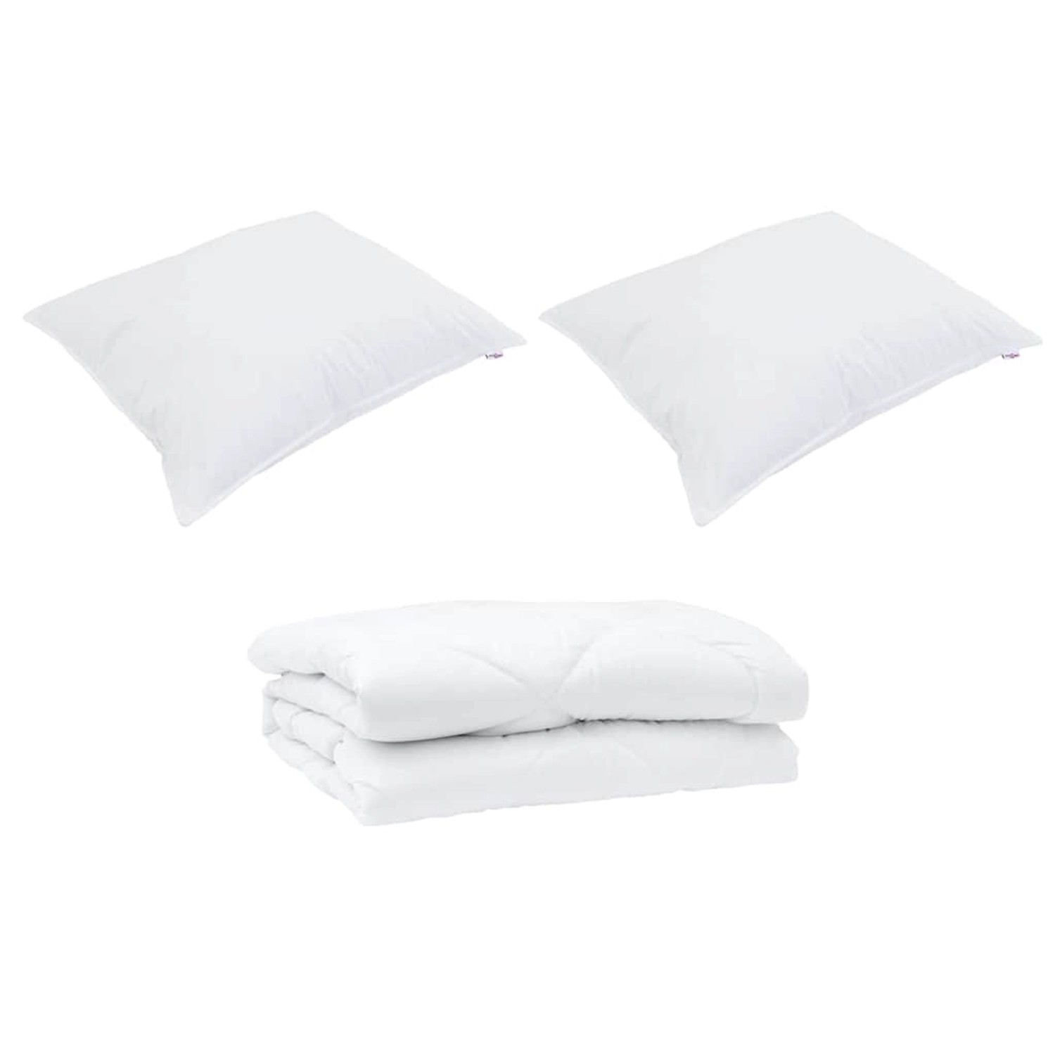 vidaXL Bettdecke mit Kissen 3-Tlg Weiß Mikrofaser 3377386 günstig online kaufen