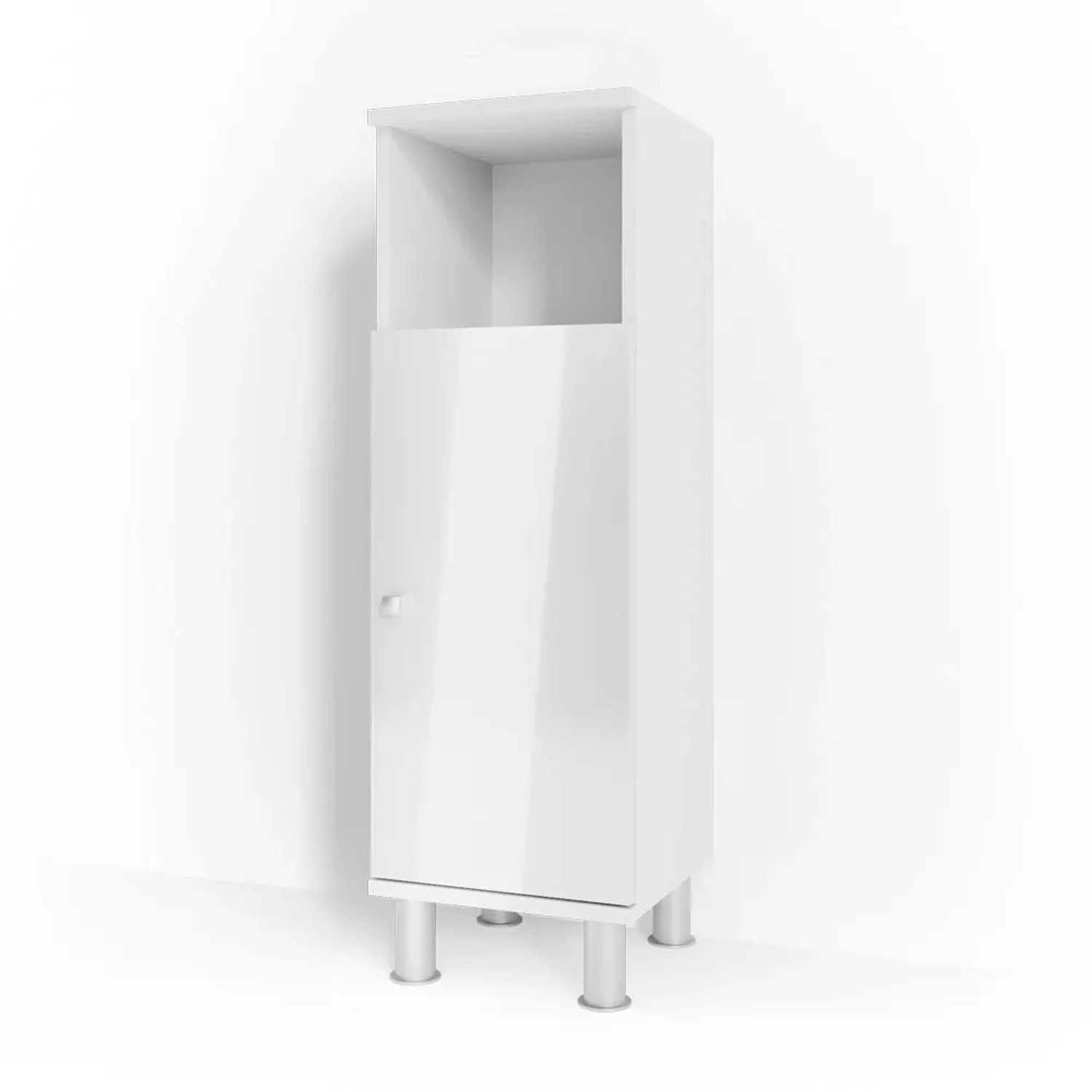 Vicco Midischrank Fynn Weiß Hochglanz 30 x 95