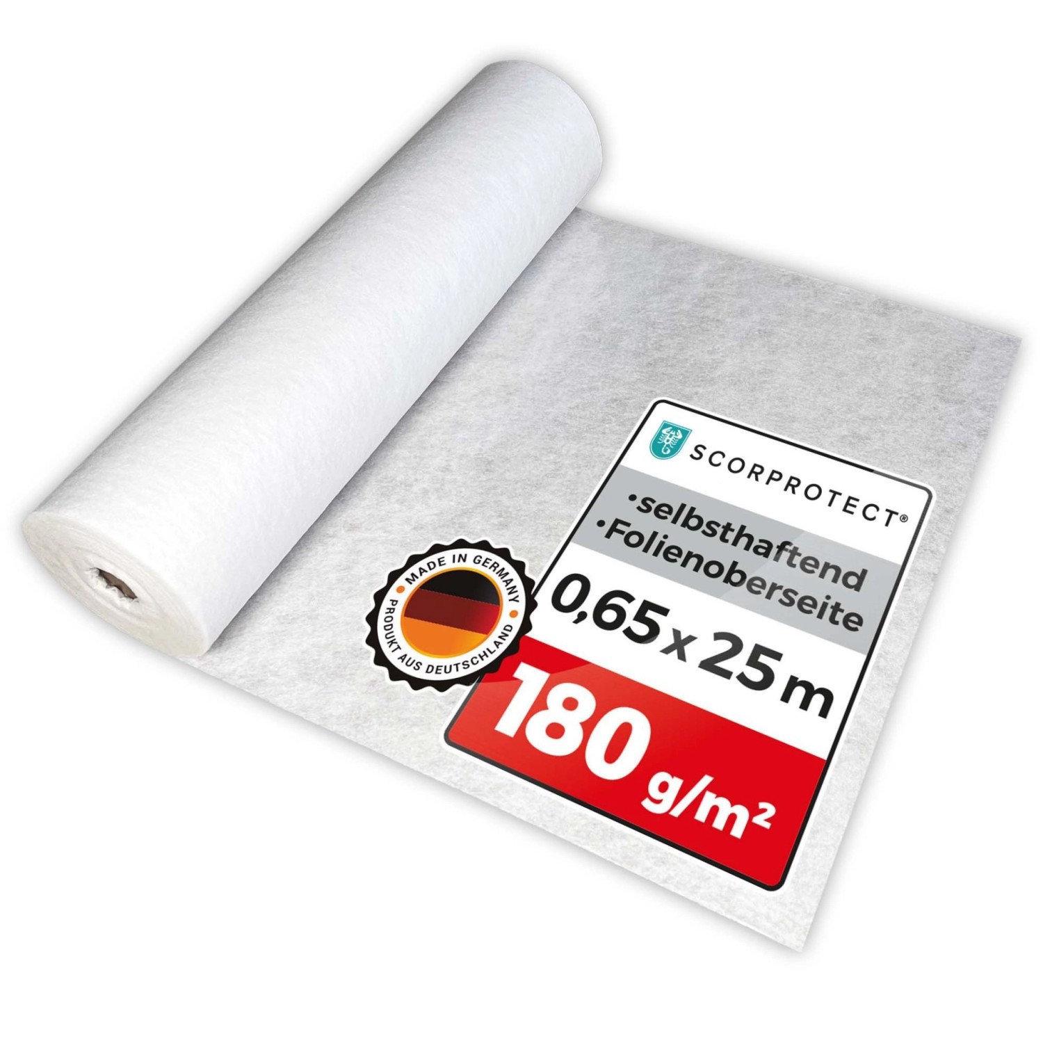 Scorprotect Abdeckvlies 0,65 M X 25 M Weiß 180 G Pro M² Selbsthaftend Boden günstig online kaufen
