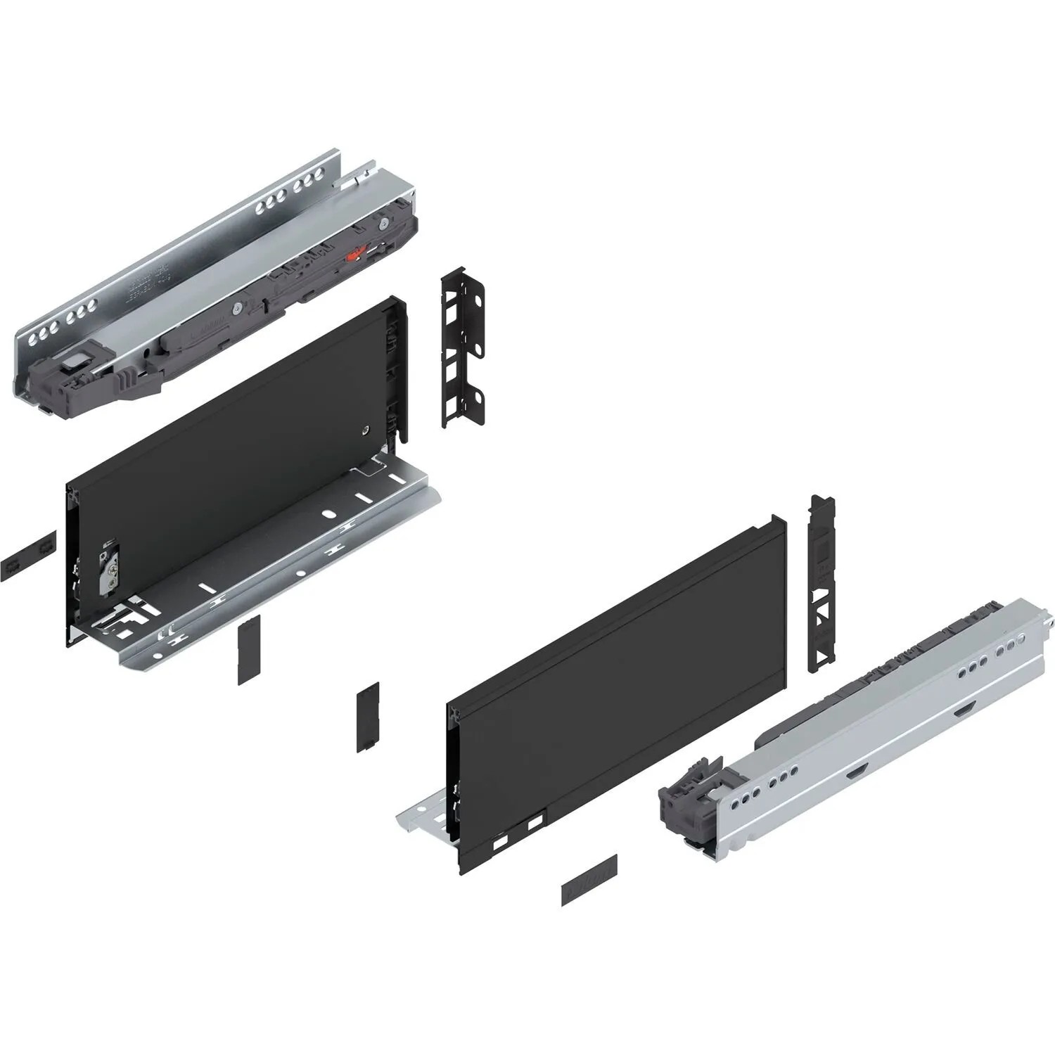 Blum Legrabox Pure Set Höhe K Tip-On Vollauszug 300 mm 40 kg Carbonschwarz 1 Paar
