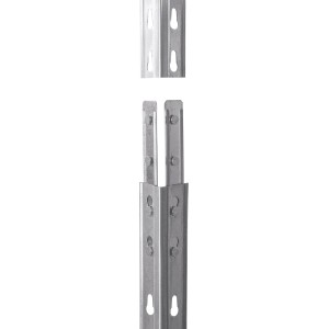 Detailansicht Stecksystem Schwerlastregal Rivet, verzinkter Stahl.