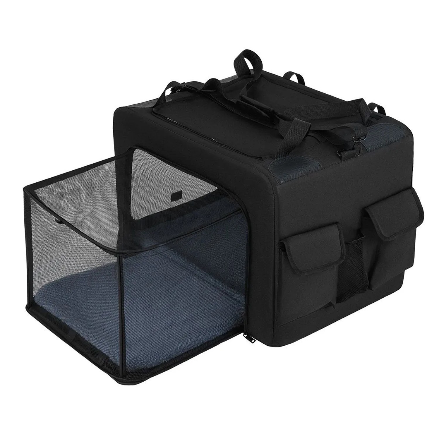 Costway Hundebox Faltbar Transportbox Hund mit 2 Öffnungen 88 x 72 x 48 cm