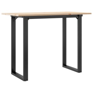 vidaXL Esstisch mit O-Gestell, Kiefer massiv/Gusseisen, 100x50x75 cm.
