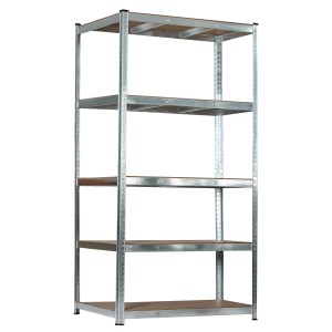 Schulte Steck-Schwerlastregal XL, 180x100x60 cm, verzinkt, mit 5 Holzböden.