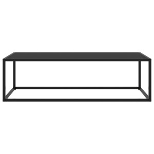 Schwarzer vidaXL Couchtisch mit Glasplatte, 120x50x35 cm, moderner Tisch für Wohnzimmer.