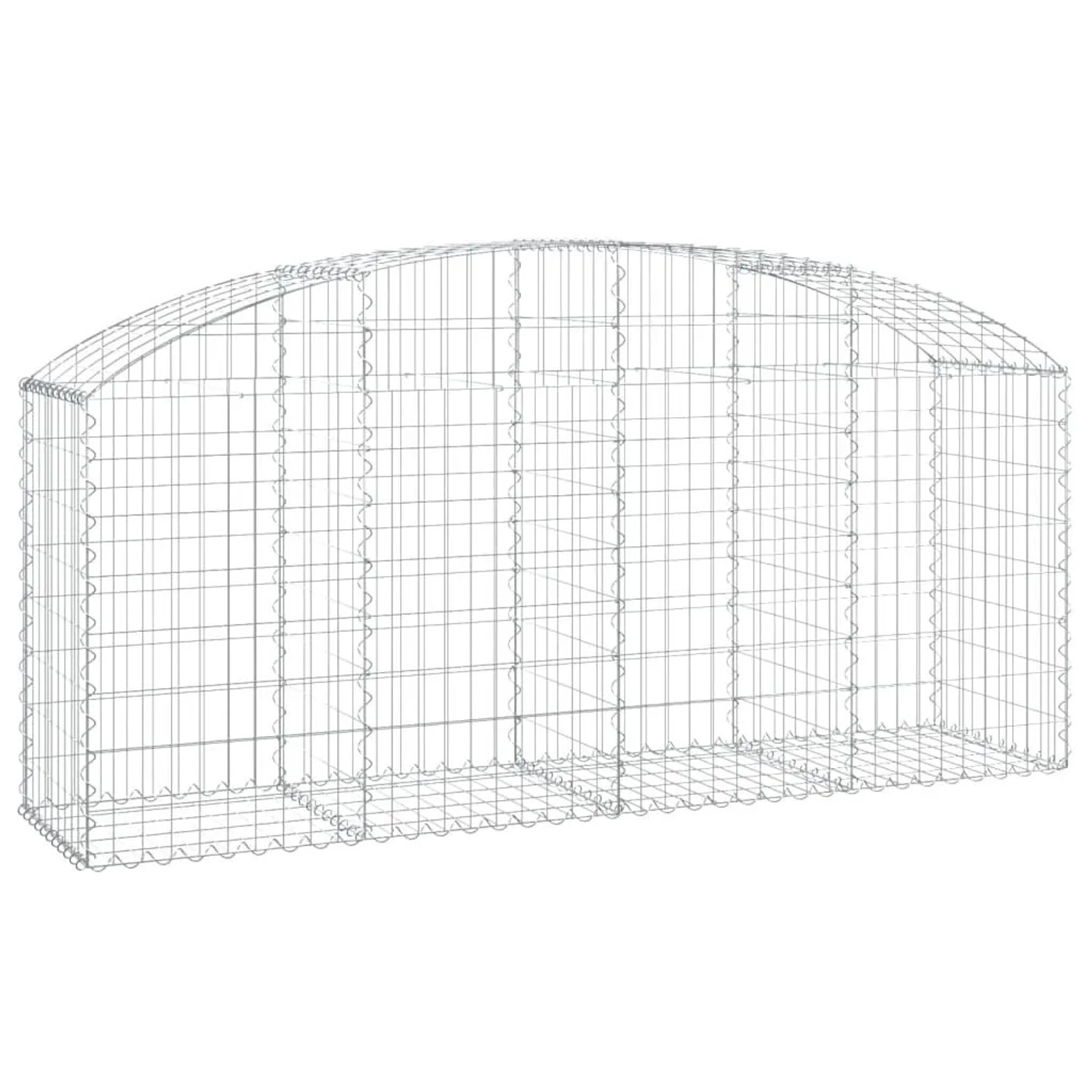 vidaXL Gabione mit Hochbogen 200x50x80/100 cm Verzinktes Eisen 153474