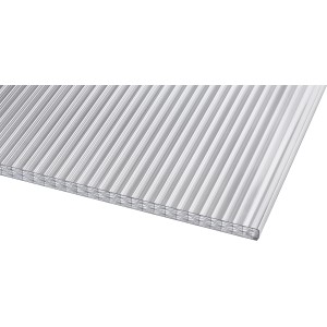 Weiße Hohlkammerplatte Thermo 25 mm, geeignet für Kunststoffbedachung, mit guter UV-Beständigkeit.